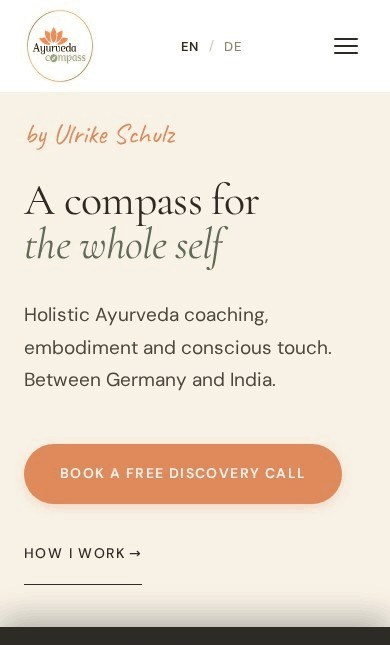 Ayurveda Compass on mobile